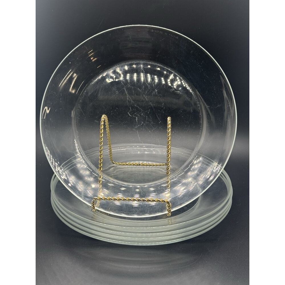 5 Arcoroc Salad Luncheon Plates Classique Plate Clear Glass
